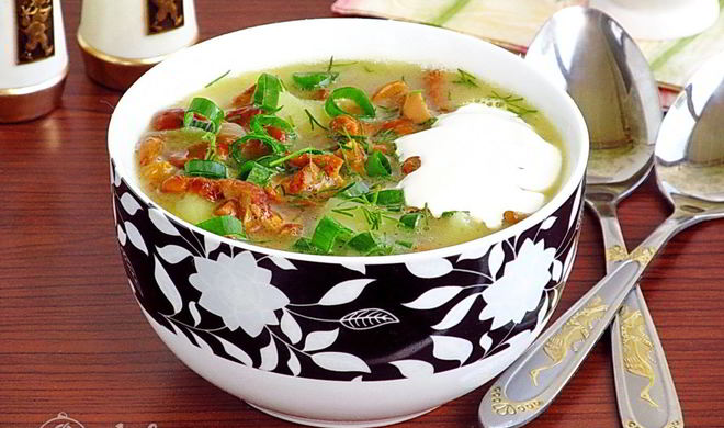 Суп из свежих лисичек