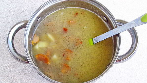 суп из свежих лисичек