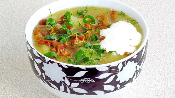 суп из свежих лисичек