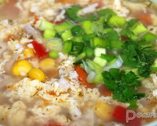 Суп куриный с кукурузой