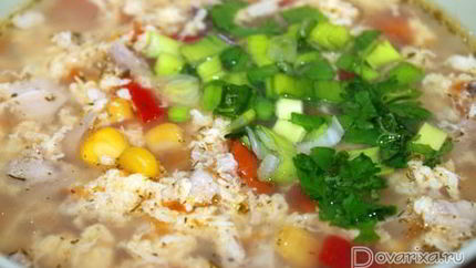 Суп куриный с кукурузой