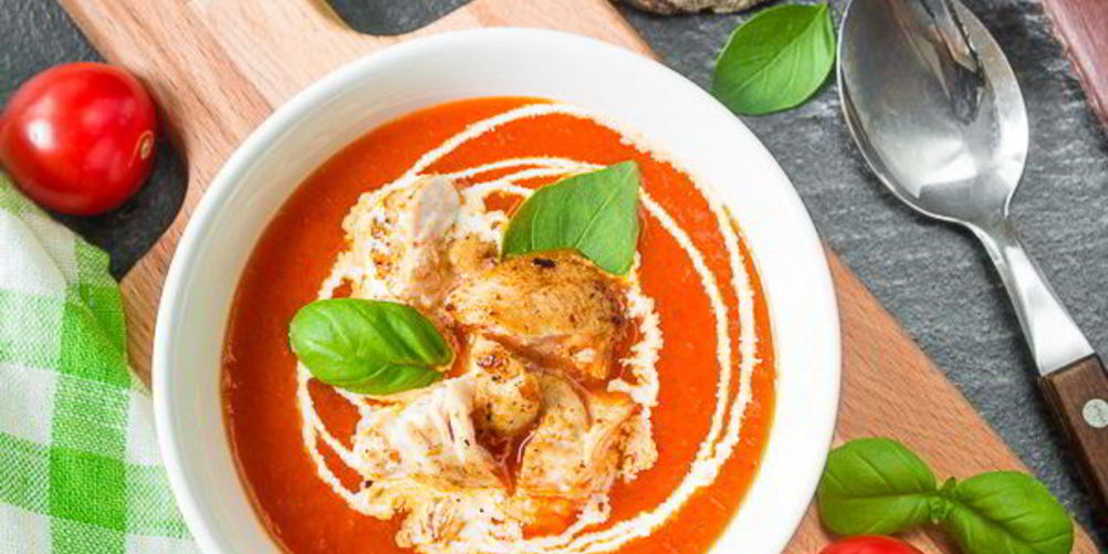 Рецепт супа-пюре из печеного перца с курицей