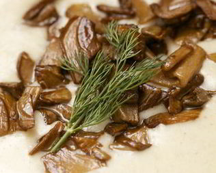 Суп-пюре из перловки с грибами