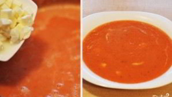 томатный суп-пюре с сыром