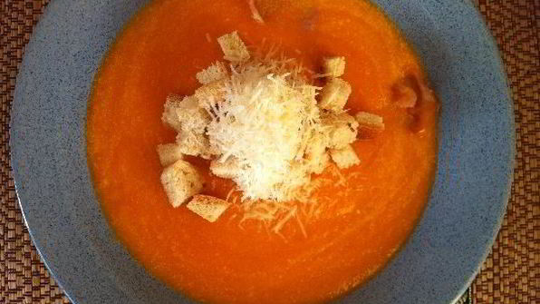 тыквенный суп-пюре с беконом