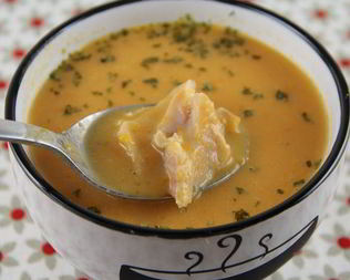 Тыквенный суп-пюре с копченой рыбой