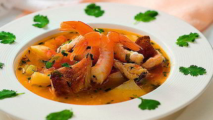 Суп с морским окунем