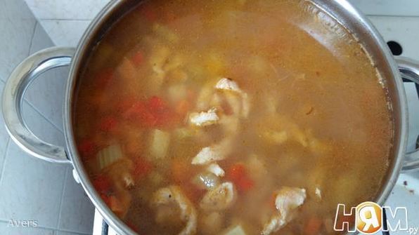 суп с пряной курицей