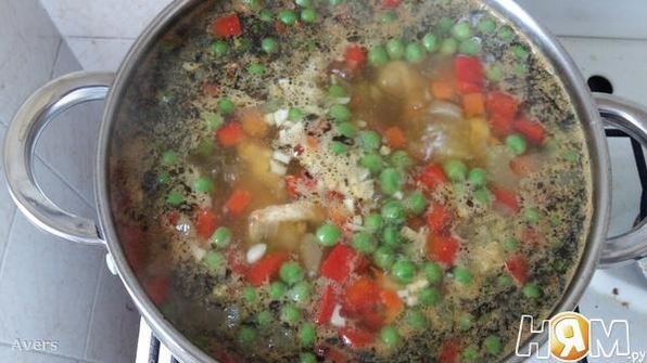 суп с пряной курицей