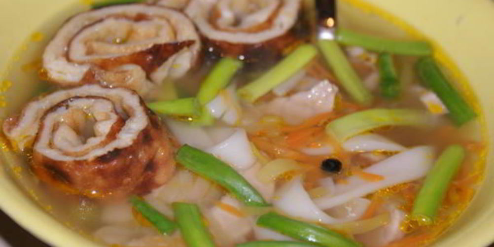 Рецепт супа со свининой и лапшой удон