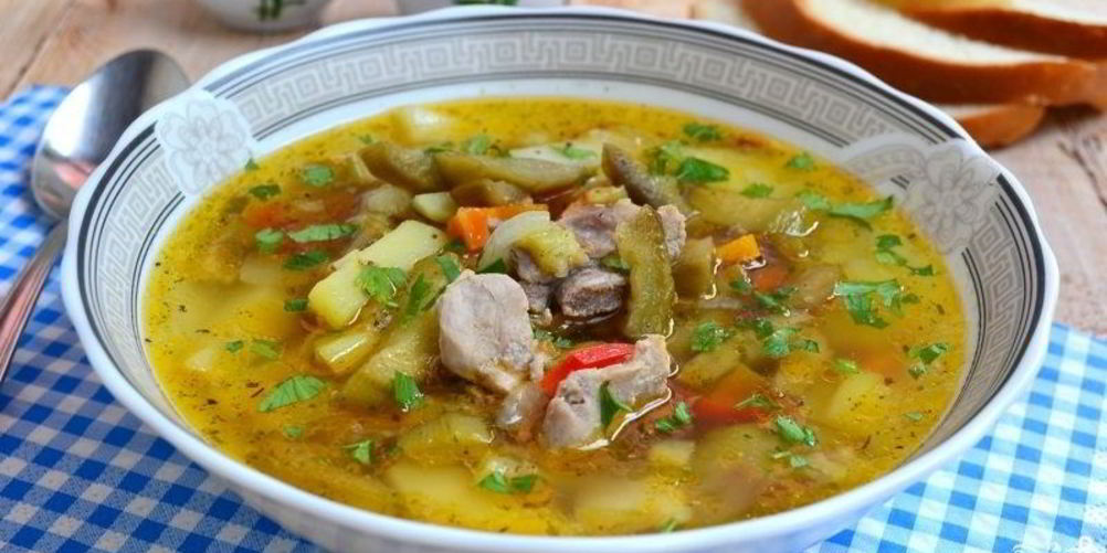 Рецепт супа со свининой и овощами