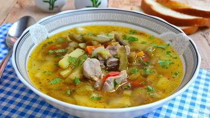 Суп со свининой и овощами