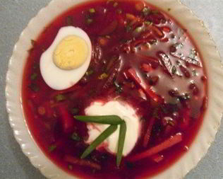 Свекольник с ветчиной