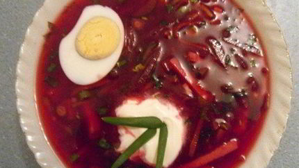 Свекольник с ветчиной