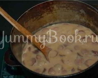 Баварский пивной сырный суп с копчеными колбасками