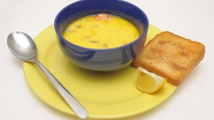 Сырный крем суп с креветками