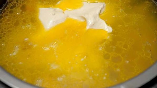 сырный крем суп с креветками