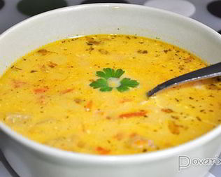 Сырный куриный суп с помидорами