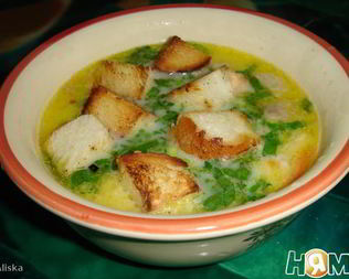 Сырный суп по-французски с крутонами