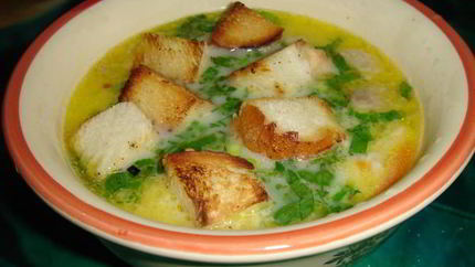 Сырный суп по-французски с крутонами