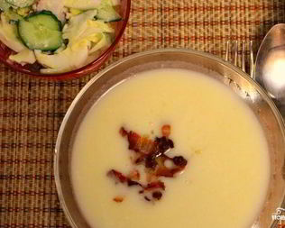 Сырный суп с беконом