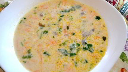 Сырный суп с белой фасолью