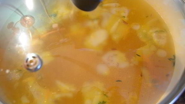 сырный суп с белой фасолью