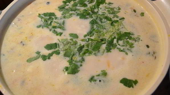 сырный суп с белой фасолью