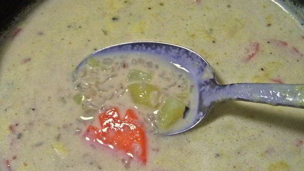 сырный суп с гречневыми хлопьями