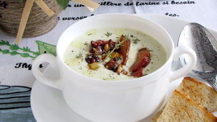 Сырный суп с грудинкой