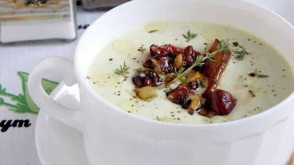 сырный суп с грудинкой