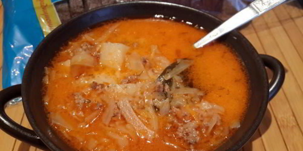 Рецепт сырного супа с капустой и фаршем