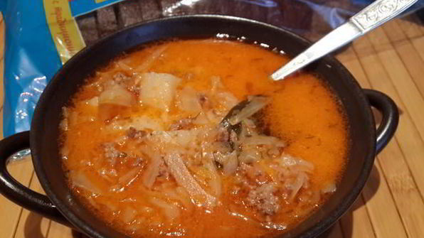 сырный суп с капустой и фаршем