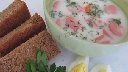 Сырный суп с колбасой и плавленным сыром