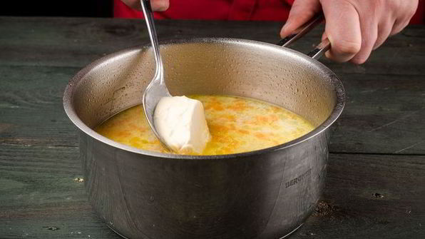 сырный суп с креветками