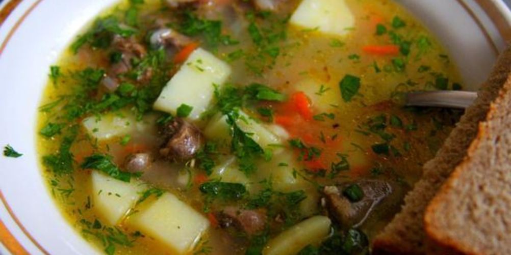 Рецепт сырного супа с куриными сердечками