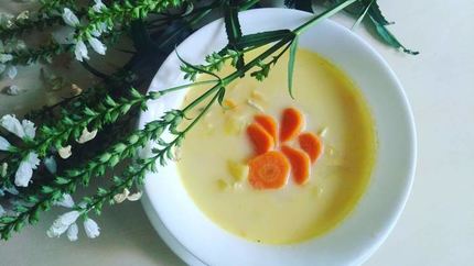 Сырный суп с морковью