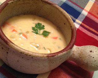 Сырный суп с овощами