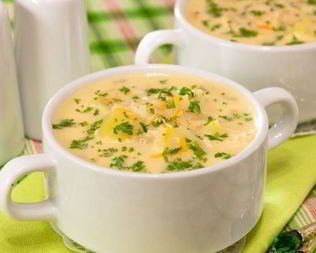 Сырный суп с рисом