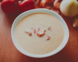 Сырный супчик с креветками