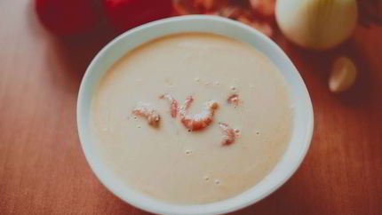 Сырный супчик с креветками