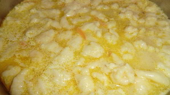 сырный супчик с курочкой и клецками