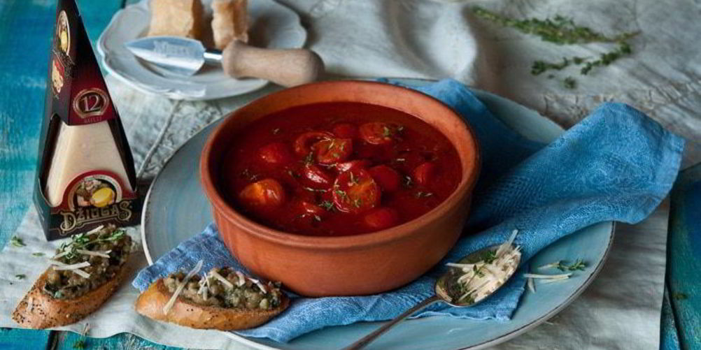 Рецепт томатного супа с сыром джюгас