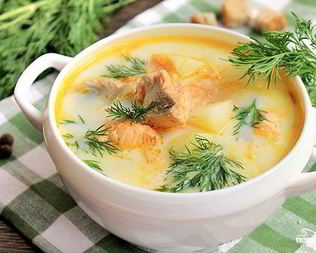 Уха из форели по-фински со сливками