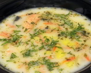 Уха по-фински с молоком