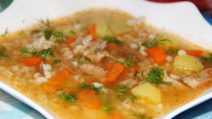 Уха с перловкой