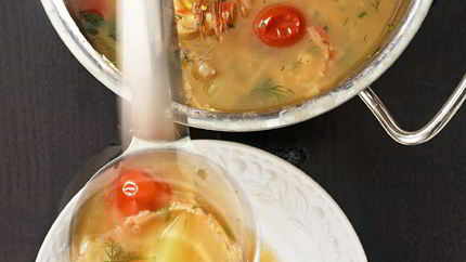 Уха с пшенной кашей