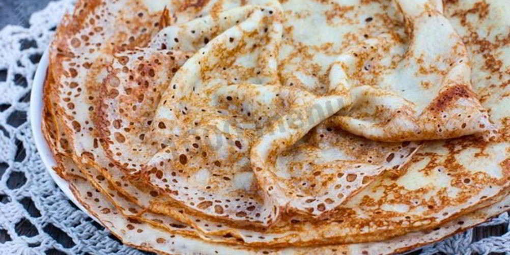 Рецепт ажурных блинов на сливках