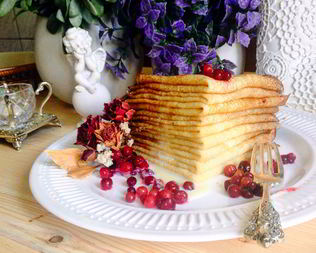 Блинчики на кефире с сахаром