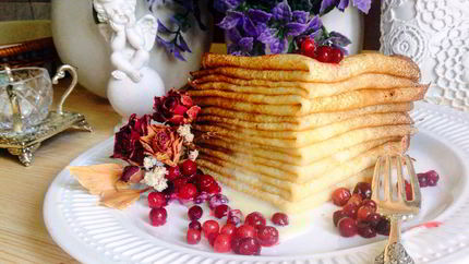 Блинчики на кефире с сахаром